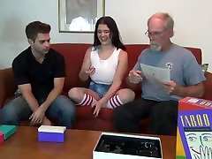 Stepdad draws the winning card and he must fuck his big boobs stepdaughter