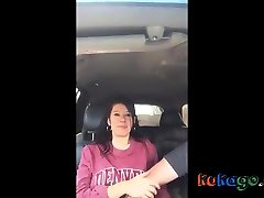 Very cute chick gets fingered to orgasm in back seat
