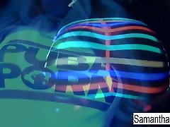 Samantha gets off in this super hot black light solo