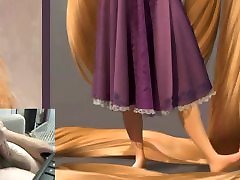 Cumming buckets to rapunzels legs.