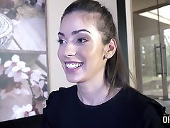 Teen translator rides oldjes tongue and cock