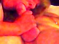 Sucking his cock until he feeds me cum