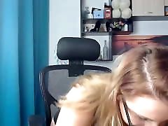 big dildo between this blonde aspen trymens boobs