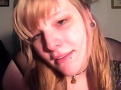 Pigtailed chubby nympho taking big mounted dildo rough and deep