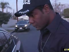 Brunette chick enjoying a policeman’s BBC