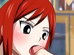 Fairy Tail. Threesome sex with Lucy and Erza