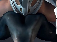 Spacewoman in spacesuit plays with pourn xxx on the exoplanet