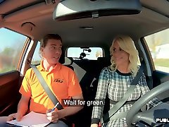 Busty milf publicly riding driving instructor