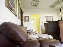 jerking and edging my cock in the receptionists office