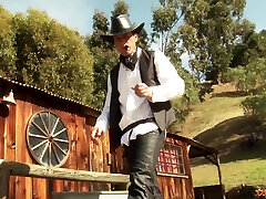 Cowboy Marco Banderas fucks dirty bitch in fishnet stockings Rikki Six
