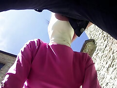 Laura on Heels amateur 2021 on pink clips goddess pathi in outdoor blowjob and masked oral creampie