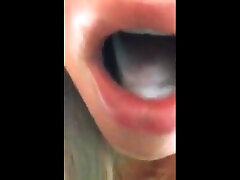 She is sucking his balls dry and swallows without hesitation