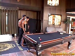 Fine Ebony Bitch Fucked Across Pool Table