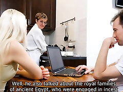 SISPORN. Lustful blonde starts exploiting stepbrothers