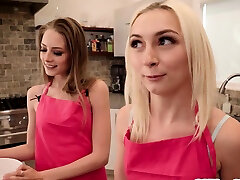 Cooking show and hardcore threesome sex