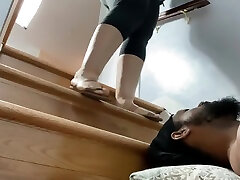 Preview-thick Wife Tramples Slave Husband Using Him As A Step Stool And Foot Rest While Decorating