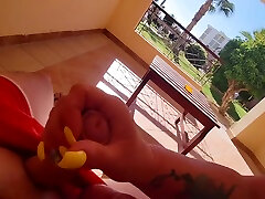 Stepmom Jerked Off Right On The lesbian puppy dog slave And Was Awarded With A Creampie