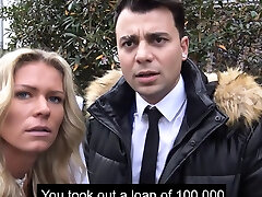 DEBT4k. Lovely debtor pays her debt using tight pussy
