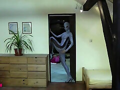 Great Strip In A Zentai Catsuit - Watch4Fetish