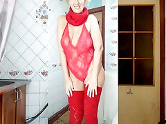 For Fetishists, Lukerya Combines Incongruous Red Clothes