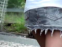 Hot asian pees outdoors
