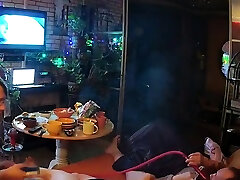 Amateur threesome on hidden cam