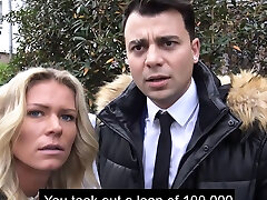 DEBT4k. Lack of cash causes skinny gal to have sex