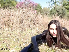 Flexible In A Black Catsuit - Watch4Fetish