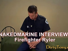 Firefighter Stroking Big Cock
