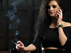 Curly Hair Smoker Talks on Cell