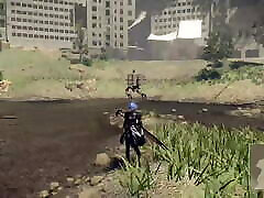 Nier 2B Without Underwear & Black Latex Outfit