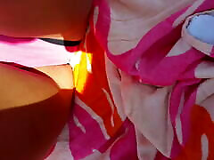 Gf opens legs – bikini slip, pussy hairs and ri marshall island at pool