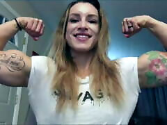 Tattooed Girl Flexing