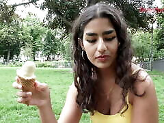 Amateur Arabic Babe Luna Silver Splattered in Semen!