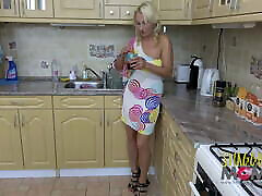 A naughty housewife makes her rare video sleep fuck cum all over her face
