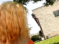 Hot cock riding outdoors!