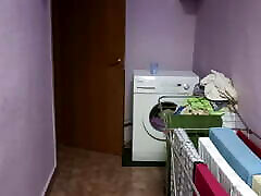 Teen girl went to dormitory toilet to pee and masturbate.