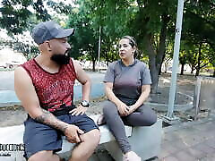 Meet a classmate in the park and I invite her to my house where I end up fucking her