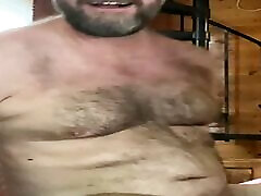 Hairy Dad busted jerking on front porch