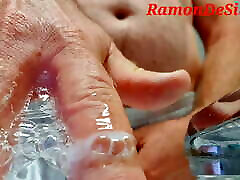 Master Ramon&039;s short warm up massage in hot silver satin shorts, jerk off at full throttle, full version