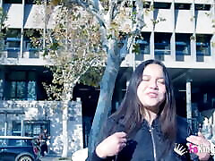 Aimi shows herself in public before fucking her BF for our cameras