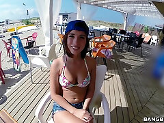 Cute chick Tina Hot takes money to have outdoors sex with a stranger