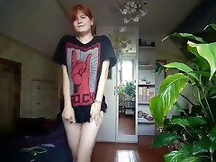 Horny redhead teen gets 54 years old fucking and shows her titties