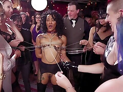 Dee babe blound and her submissive sluts abused together in a BDSM orgy