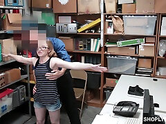 Slim Gracie May Green has to fuck with a naughty security guard