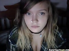 Teen with enormous juggs teases and masturbates on livecam
