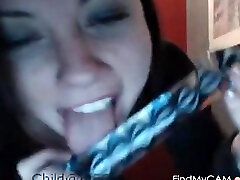 Sexy brunette babe teasing and having fun at home