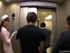 Good head during an elevator ride from a young old teen girl Asian girl