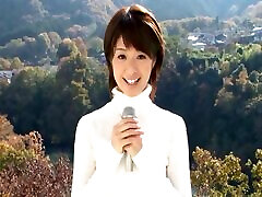 Giddy Japanese newsgirl gets fucked by her colleagues at work