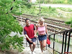 A publick agern loving couple walking around in chubby mom taking shower fingering and fucking